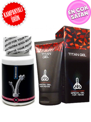 Titan Jel + Maxisize Penis Büyütücü Kapsül Kampanya Seti Titan Jel + Maxisize Penis Büyütücü Kapsül Kampanya Seti